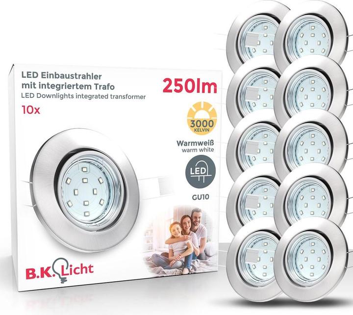 B.K.Licht 6er Set Einbaustrahler (250 lm, GU10)