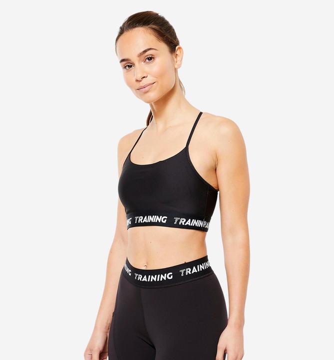 Decathlon Bustier leichter Halt - schwarz