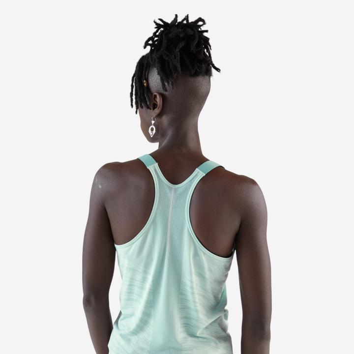 Produktbild Kiprun Run 500 women's running tank top with built-in bra - green (L)