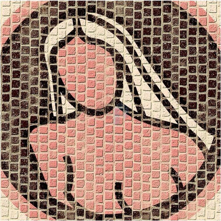 Image du produit Block Cuit. Mosaïque de pierre céramique - Signe du zodiaque Vierge (21 x 21 cm)