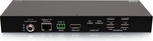 Produktbild C2G HDMI® HDBaseT + 3,5 mm, USB-B auf A und RS232 über Cat-Erweiterung Box-Sender auf Box-Empfänger – 4K