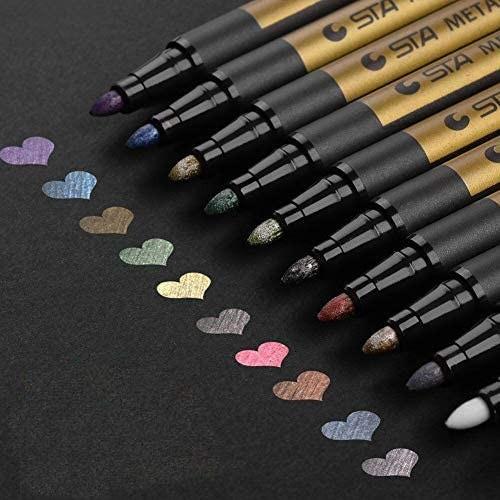 Produktbild I Am Creative Metallic Marker Glitzer Stifte Glimmer Pen auf Wasserbasis 10er Set (Metallic, 10 x)