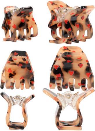 Produktbild Magni 12144 Princess Mimi Mini&Mum - Haarspangen in Horn-Optik und einem roten Herzchen-Print, Ac