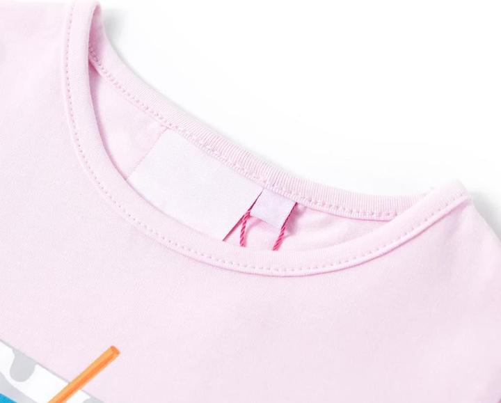Actual product image VidaXL Children's T-shirt pale pink 116,Material: 95 % cotton. 5 (116)