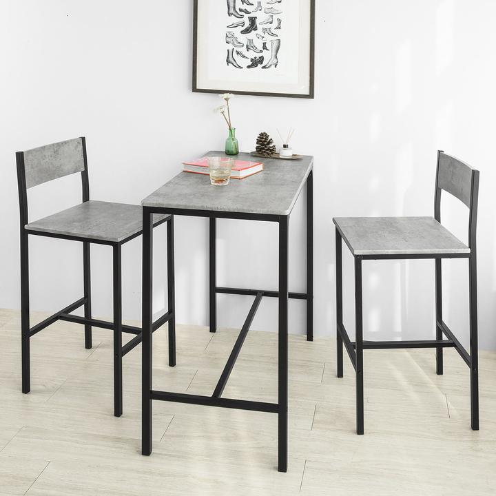 Immagine prodotto SoBuy Tavolo da bar con 2 sgabelli (89 x 45 x 87 cm)
