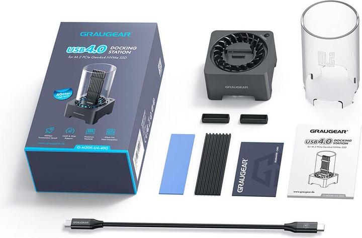 Produktbild Graugear Docking Station USB 4.0 f. M.2 PCIe Gen4x4 NVMe SSD