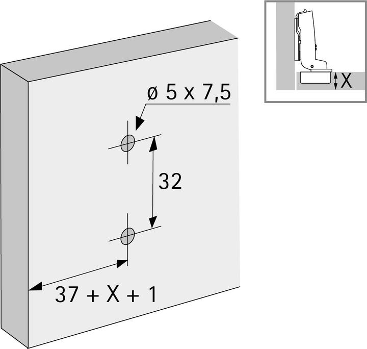 Immagine prodotto Hettich Plaque de mont.crucif.D=5 a.tige pilote (1 pz.)