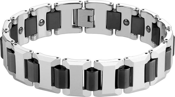 Immagine prodotto Star Piercing Bracciale a maglie argento e nero Bordi rotti (Tungsteno, senza ottone)