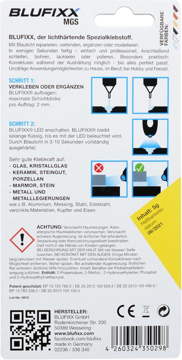 Produktbild Blufixx Nachfüllpatrone MGS weiss (5 g)