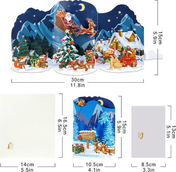 Actual product image MU Classic 3D pop-up Christmas card Saluts Series (1 pcs.)