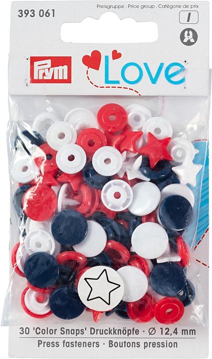 Image du produit Prym Love Bouton-pression Color Snaps Etoile, multicolore 12.4 mm, carte 30 pcs.