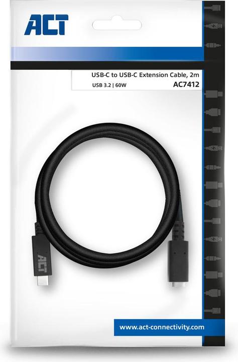 Produktbild USB 3.2 Gen1 extension cable C male - C female 2 meters (2 m, USB 3.2 Gen 1)