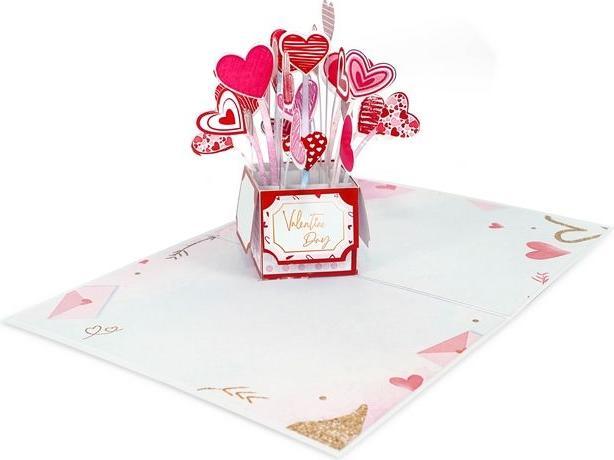 Actual product image MU Classic Pop-up Valentine's Day greetings card - Hearts (1 pcs.)