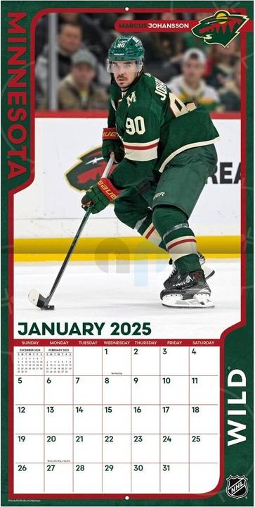 Actual product image NHL - Minnesota Wild - 30.5 x 30.5 cm team wall calendar 2025 (30.5 x 30.5 cm, French, Italian, Spanish, German, English)