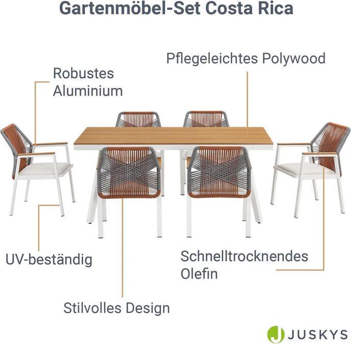 Image du produit Juskys Gartengarnitur Essgruppe Costa Rica (180 cm)