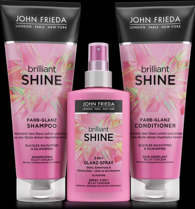 John Frieda Brilliant Shine - Farb-Glanz Shampoo (250 ml, Flüssiges Shampoo)