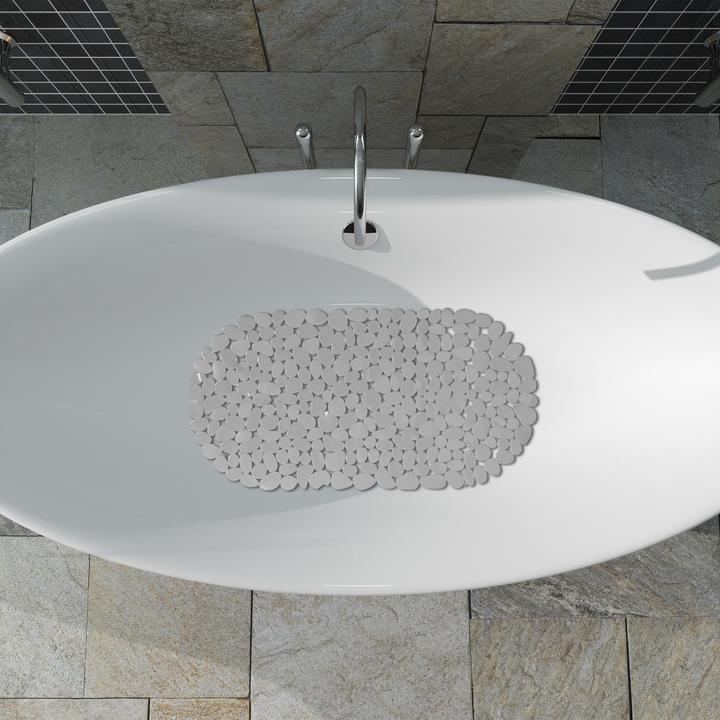 Actual product image Relaxdays Anti-Slip Bath Mat, Stone-look (36 x 68 x 0.5 cm)