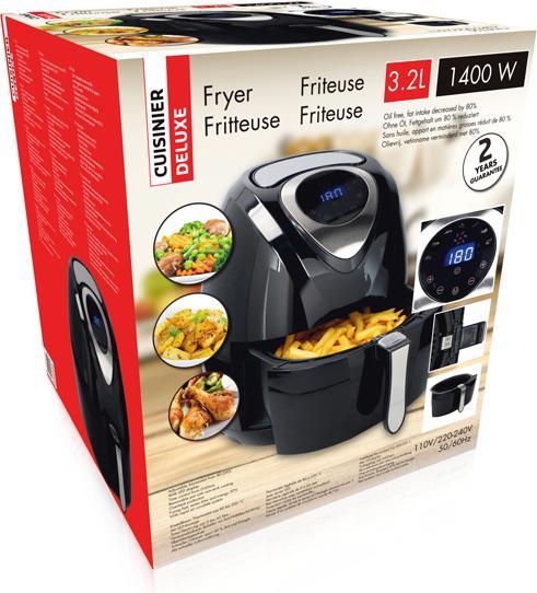 Actual product image Cuisinier Deluxe Fryer hot-air digital 1400W Ti