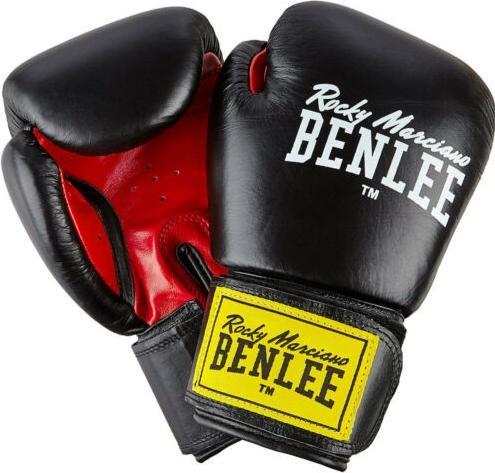 Actual product image Benlee Fighter Boxing Gloves Leather Black (10 OZ)