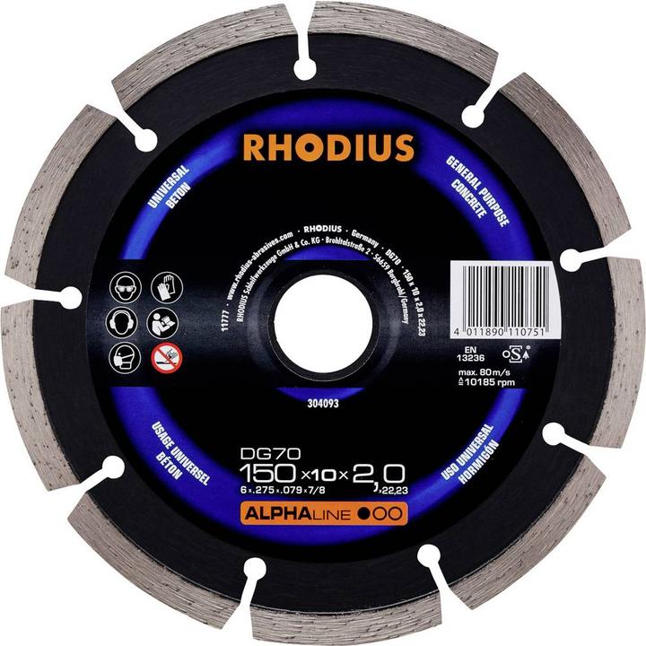 Image du produit Rhodius 304093 Diamanttrennscheibe 150 mm 1 St. Beton