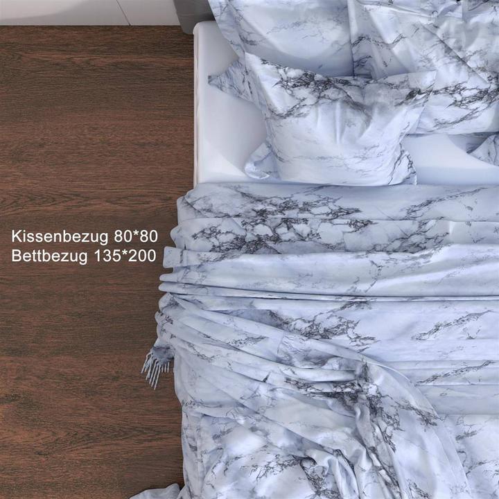Produktbild Intirilife Bettbezug Kissenbezug in MARMOR (Duvetbezug, 135 x 200 cm)