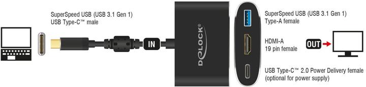 Actual product image Delock Monitor Adapter USB Type-C to HDMI/USB3 & PD (USB-C, USB 3.0, HDMI, 16 cm)