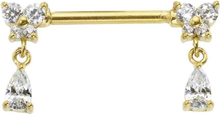 Immagine prodotto Bijouteria Piercing petto (Acciaio chirurgico 316L, Rivestimento in PVD (colore oro))