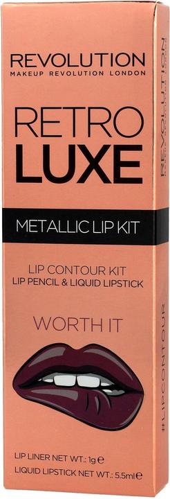 Makeup Revolution Worth It Retro Luxe Metallic Lip Kit 5.5ml
