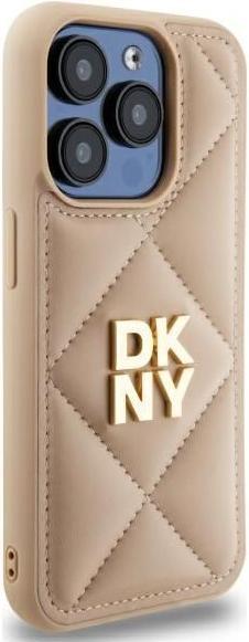 Actual product image DKNY DKHCP15XPQDSLE iPhone 15 Pro Max 6.7" beżowy/beige Quilted Stack Logo (Apple iPhone 15 Pro Max)