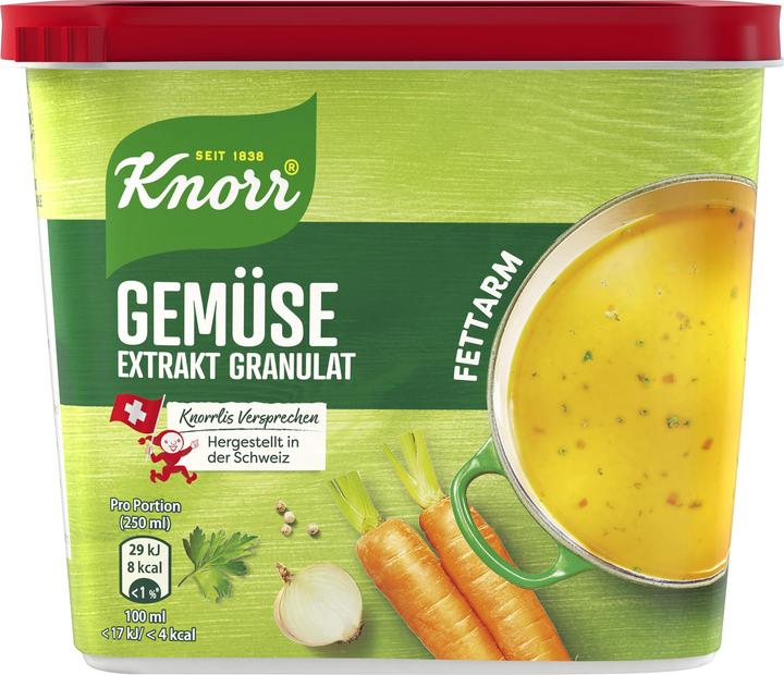 Knorr Bouillon sans graisse fond de légumes granulé pour les soupes, légumes, pommes de terre, et salades