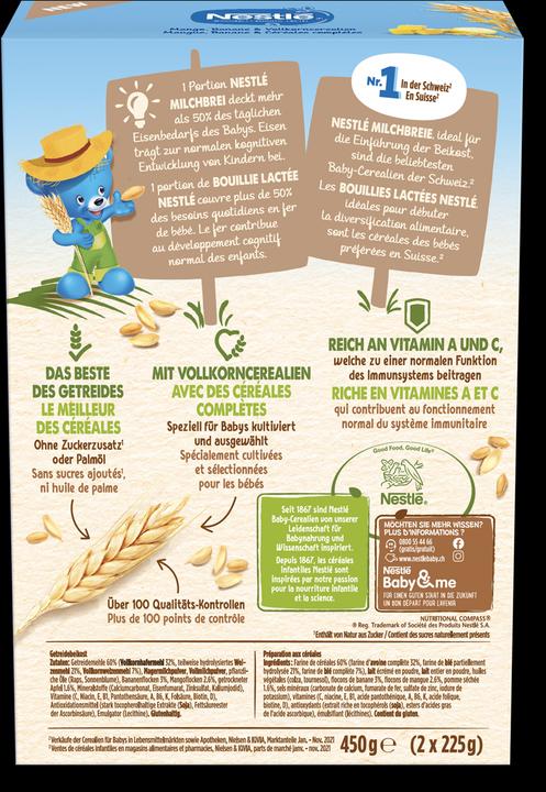 Valori nutrizionali e ingredienti Nestlé Porridge di latte (450 g)