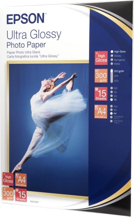 Image du produit Epson Papier brillant Ultra Photo, 15 feuilles (300 g/m², A4, 15 x)