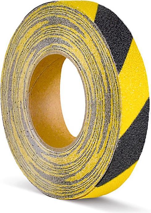 Produktbild Moravia Antirutsch 25 mm schwarz-gelb B=25 mm, selbstklebend, Rolle à 18.3 m
