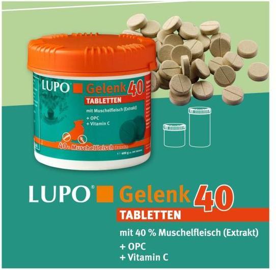 Produktbild Luposan Lupo Gelenk 40 Tabletten (Senior, Adult, 1 Stk., 482 g)