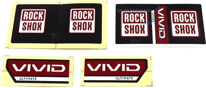 RockShox Rear Shock Decal Kit, Vivid Air 24+/Coil 25+ electric red