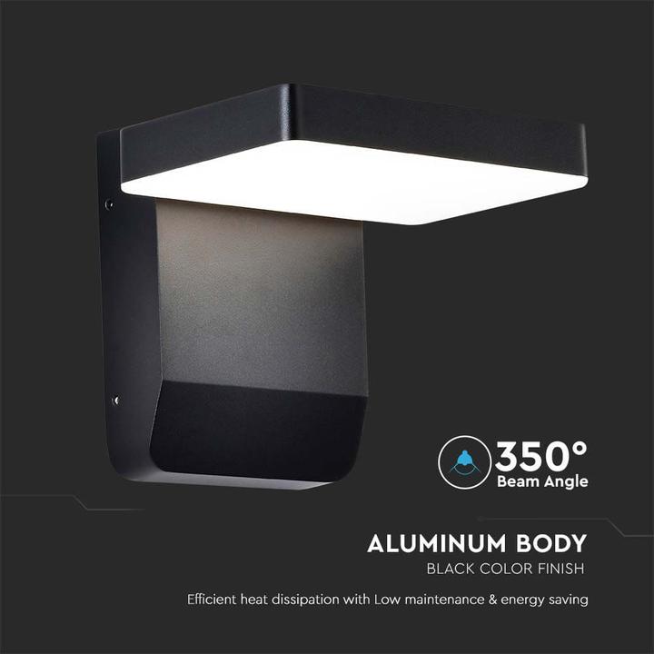 Image du produit V-TAC VT11020150B Applique murale LED 20W Corps noir Carré 4000K IP65 (2580 lm, IP65)