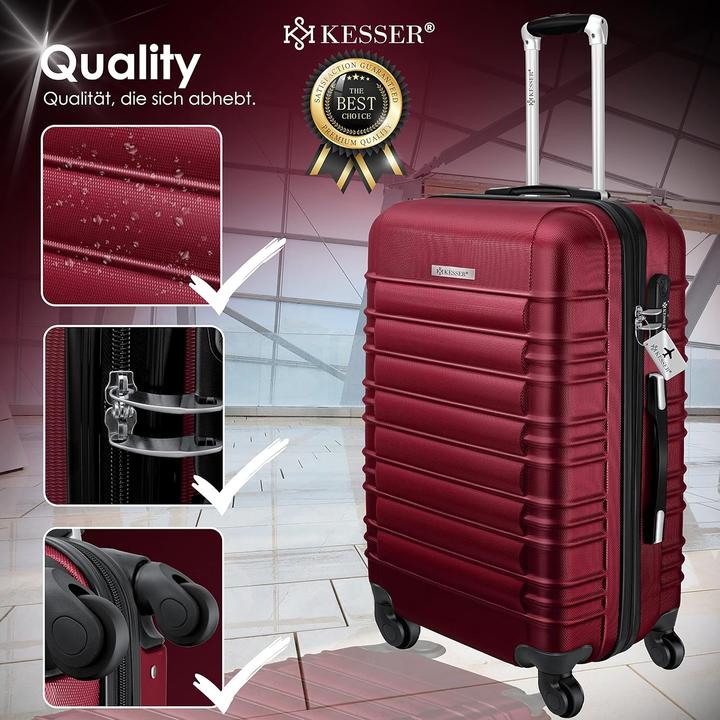 Actual product image Kesser 3tlg. Hartschalenkofferset mit Kofferwaage (120 l, M (50 - 90l), XL (from 140l))