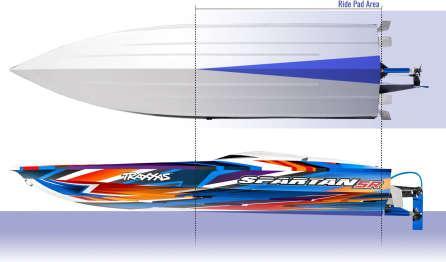 Image du produit Traxxas BOAT SPARTAN SR 1037mm 1:10 EP RTR RED TQi 2.4GHz SANS chargeur et SANS accu