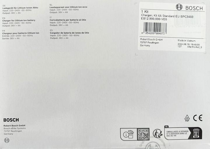 Nährwerte und Zutaten Bosch eBike Ampere BPC3400 (400 Wh, E-Bike Ladegerät)