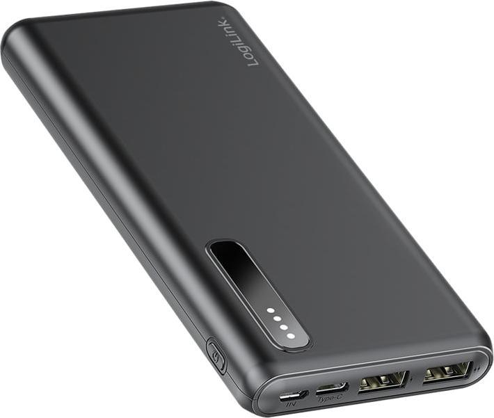 Immagine prodotto LogiLink Powerbank PA0311 nero, 8000 mAh, 2x USB-A, cavo 2-in-1 (8000 mAh, 12 W)