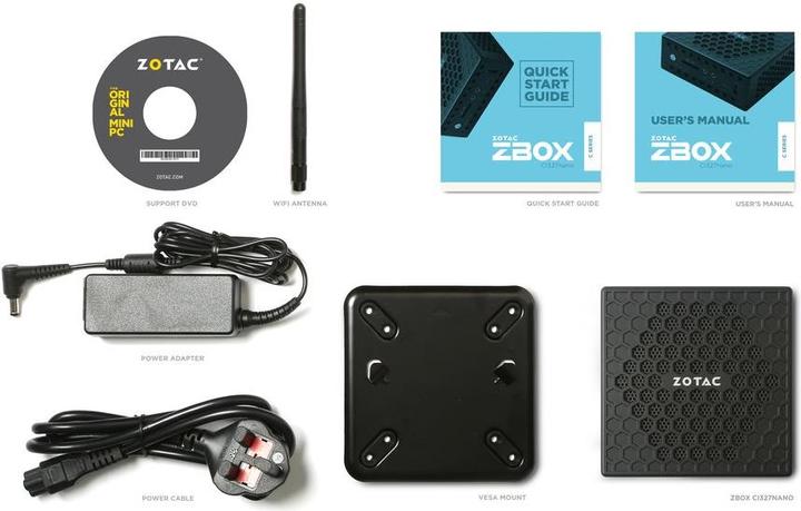 Actual product image Zotac ZBOX CI327 Nano (Intel Celeron N3450)