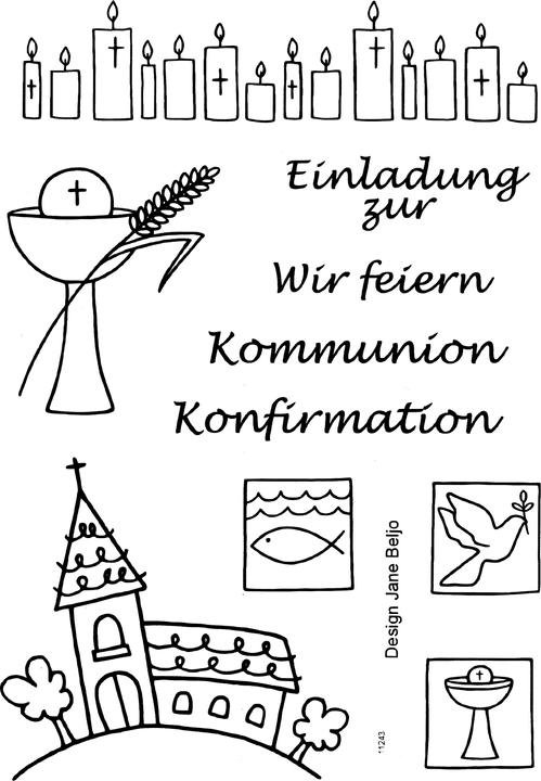 Produktbild Efco Clear Stempel-Set "Kommunion/Konfirmation", ca. 7,4x10,5cm