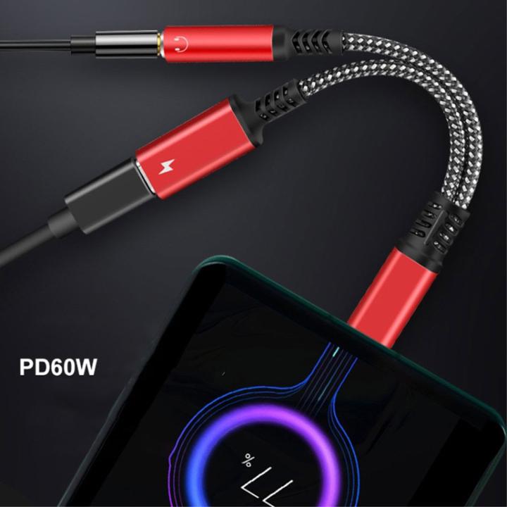 Produktbild Apfelkiste USB C auf 3.5mm Kopfhöreranschluss und USB C Port Nylon Kabel mit Power Delivery (60W) (USB Typ C, USB Typ C, 3.5mm Klinke)