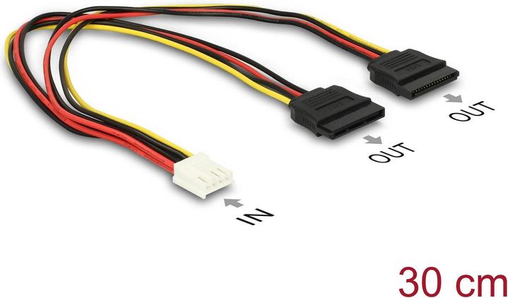 Produktbild Delock Netzteil 4-Pin-Mini-Stromversorgungsstecker (R) bis SATA Leistung (R)