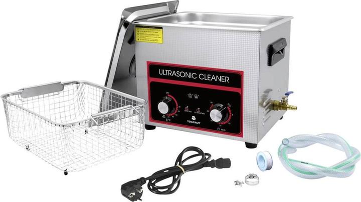Produktbild Toolcraft Ultraschallreiniger Werkstatt, Schmuck, Bürobedarf 240W 10l mit Heizung, mit Reinigungsko (40 kHz, 10000 ml)