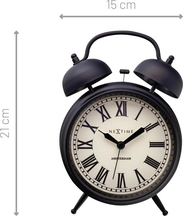 Produktbild Nextime Klassischer Wecker Amsterdam gross Schwarz/ Weiss