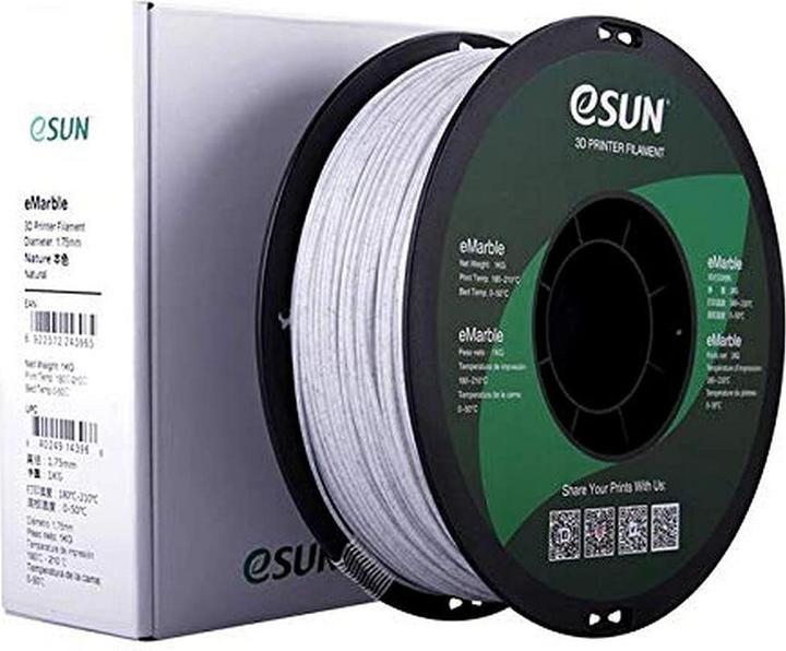 Image du produit eSUN EMARBLE 1,75mm NATURAL 1kg (PLA+ LECTURE, 1.75 mm, 1000 g, Transparent)