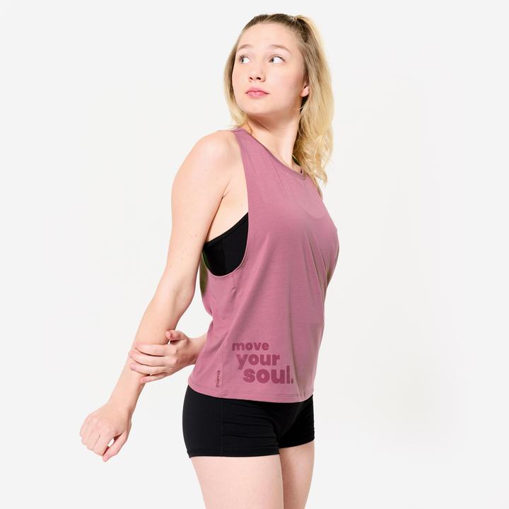 Actual product image Domyos Dance-Top Damen Modern Jazz weiter Armausschnitt - violett (M)