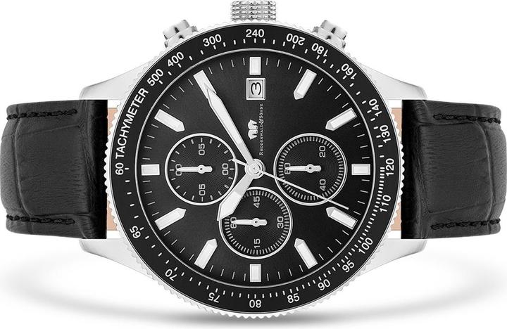 Actual product image Mens Chronograph Carthago II Genuine Leather Black - 31944 (Chronograph, 43 mm)