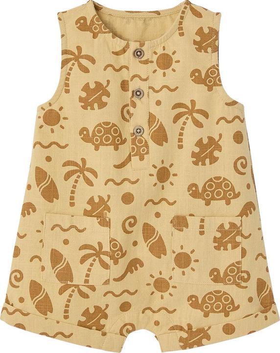 Produktbild Vertbaudet Kurzer Baby Overall in Leinenoptik mit Strand-Motiven (92)